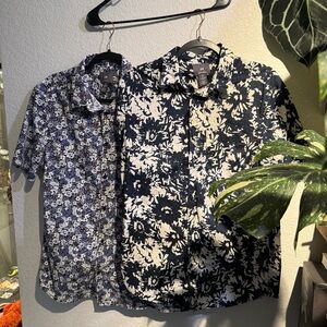 BUNDLE of 2 Floral Patterned Button Up shirts H&M